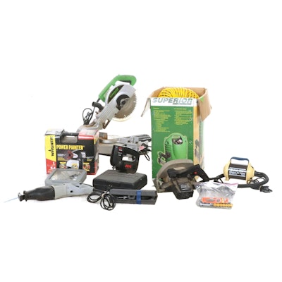 Superior Air Compressor and Miter Saw with Other Power Tools