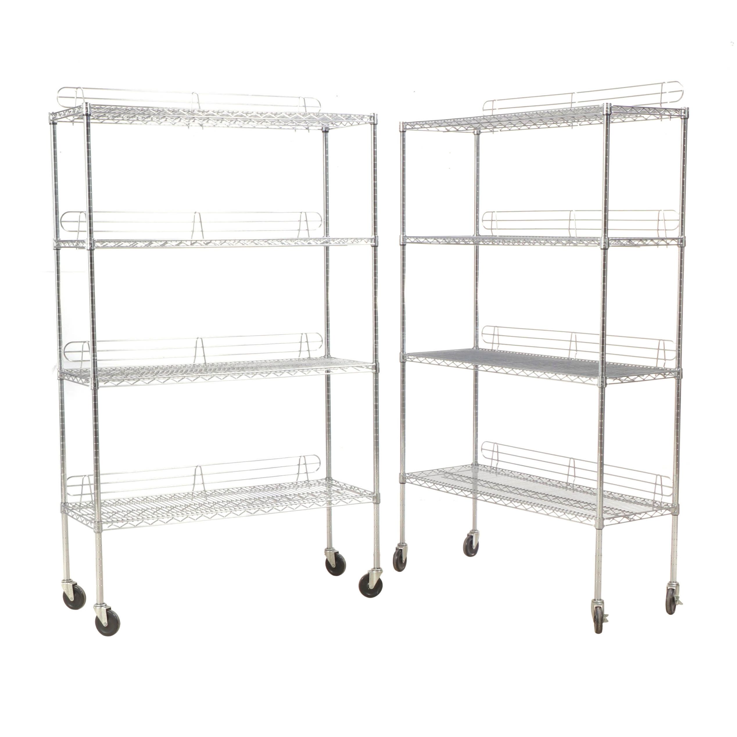 NSF Ultradurable Chromed Steel Industrial Wire Shelving on Casters EBTH
