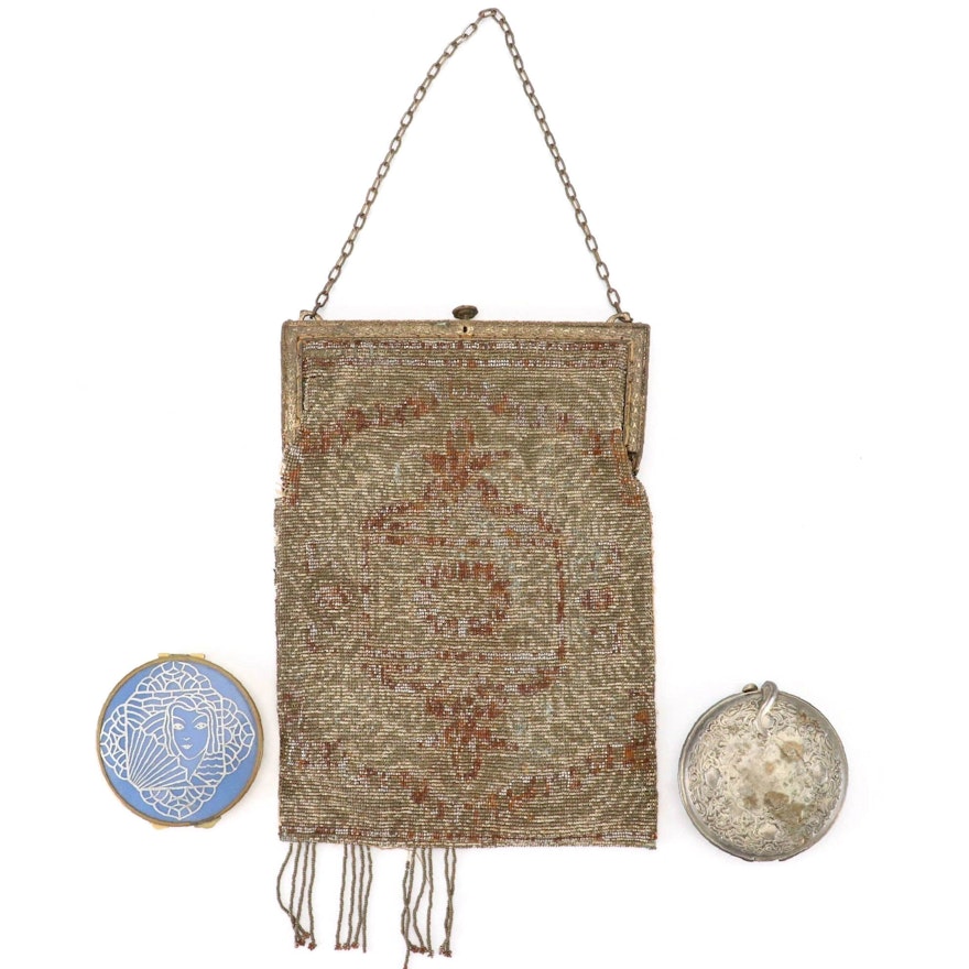 Beaded Frame Bag with Compact Mirrors