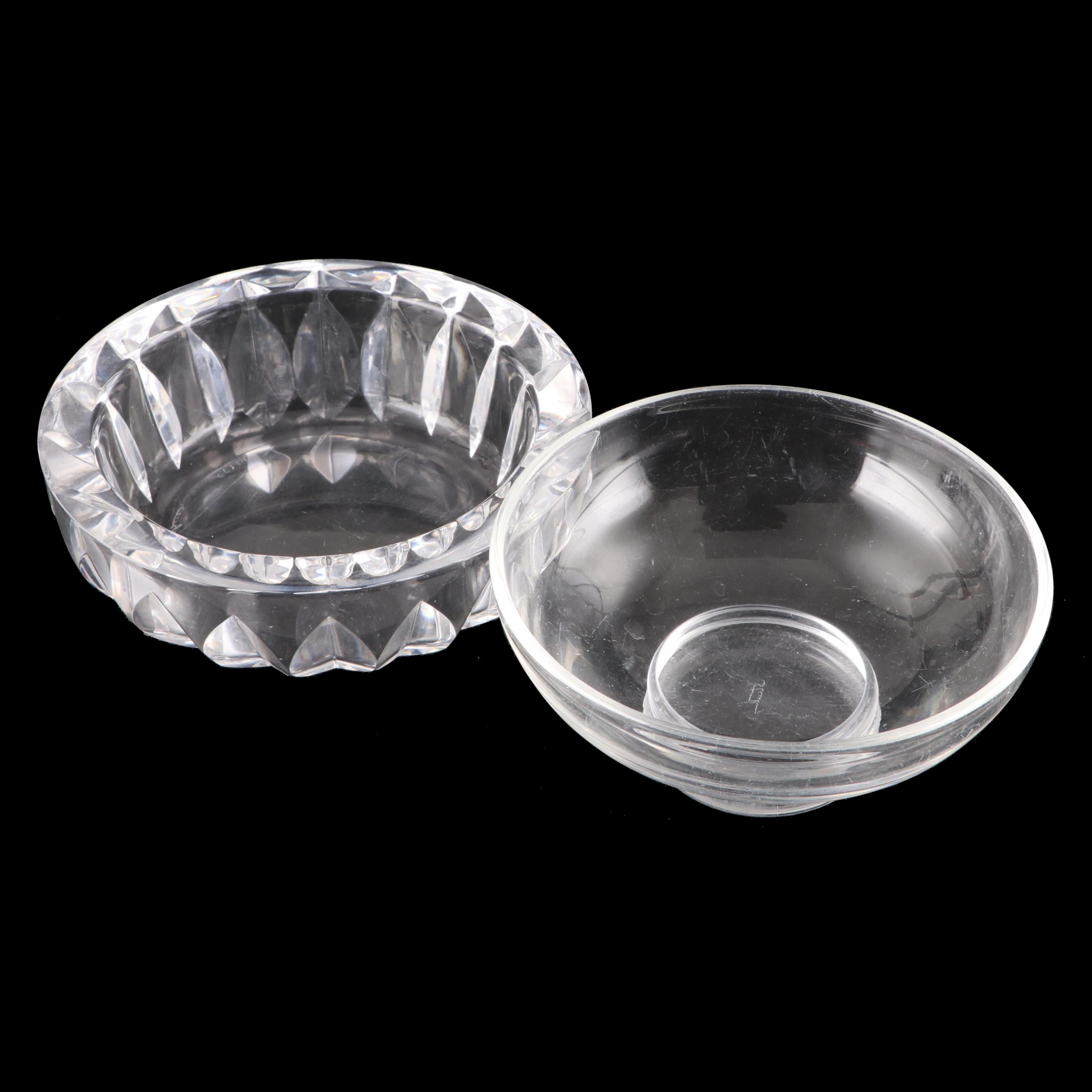 Lloyd Atkins for Steuben Ring Footed Glass Bowl with Orrefors Glass Dish EBTH