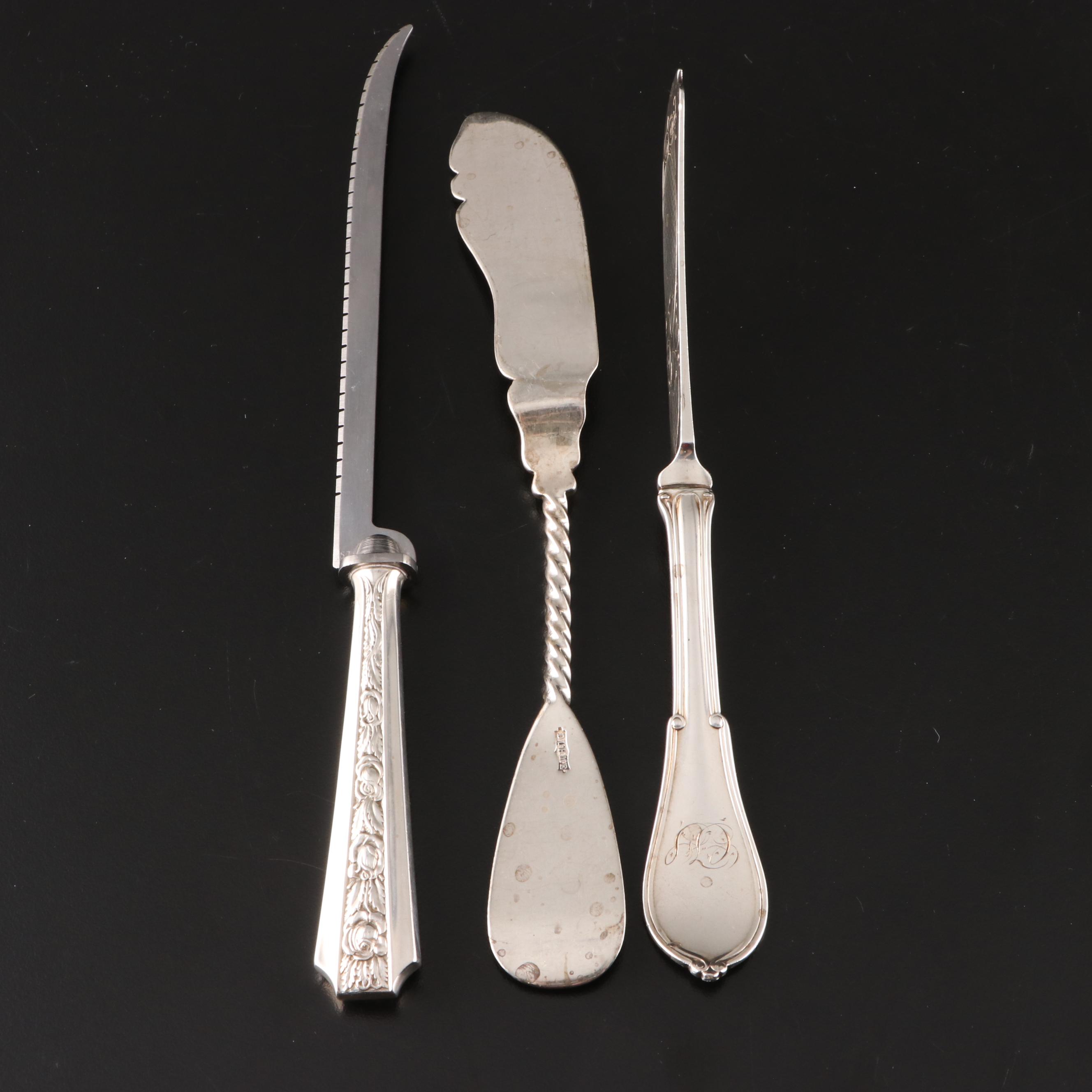 Gorham Sterling Silver Flatware with Sterling and Silver Plate Serving
