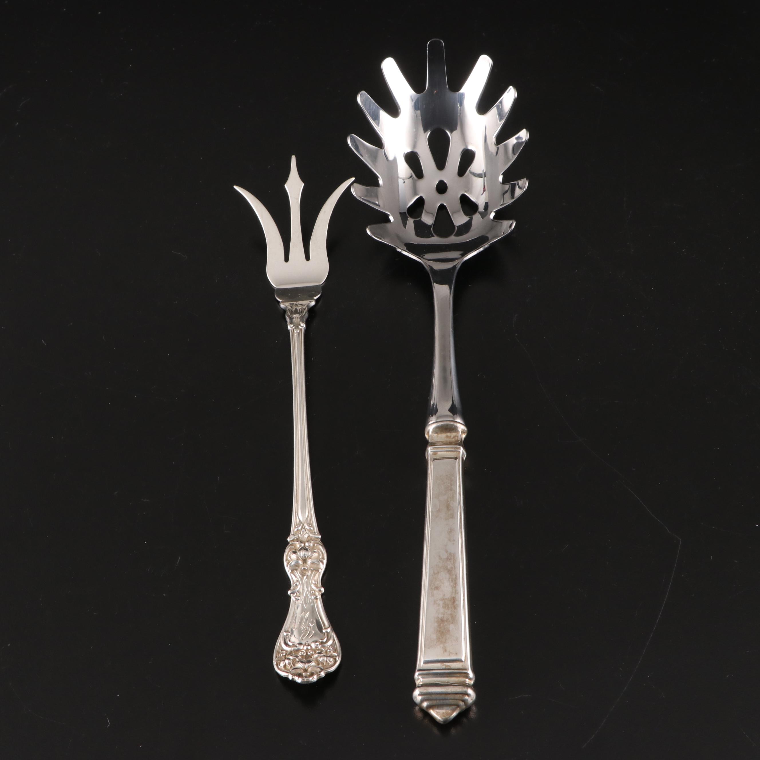 Gorham Sterling Silver Flatware with Sterling and Silver Plate Serving