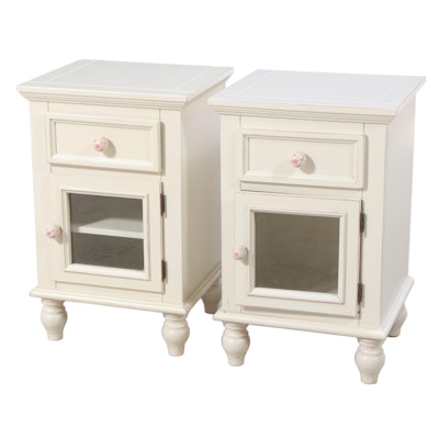 Pair of Ballard Designs White-Painted Bedside Cabinets