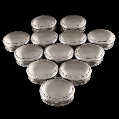 Oval Trinket Boxes with Neoclassical Border Accents