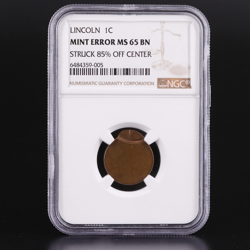NGC Graded MS65BN Lincoln Cent Mint Error
