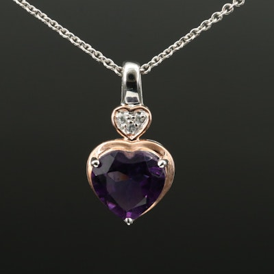 Sterling Amethyst and White Sapphire Necklace