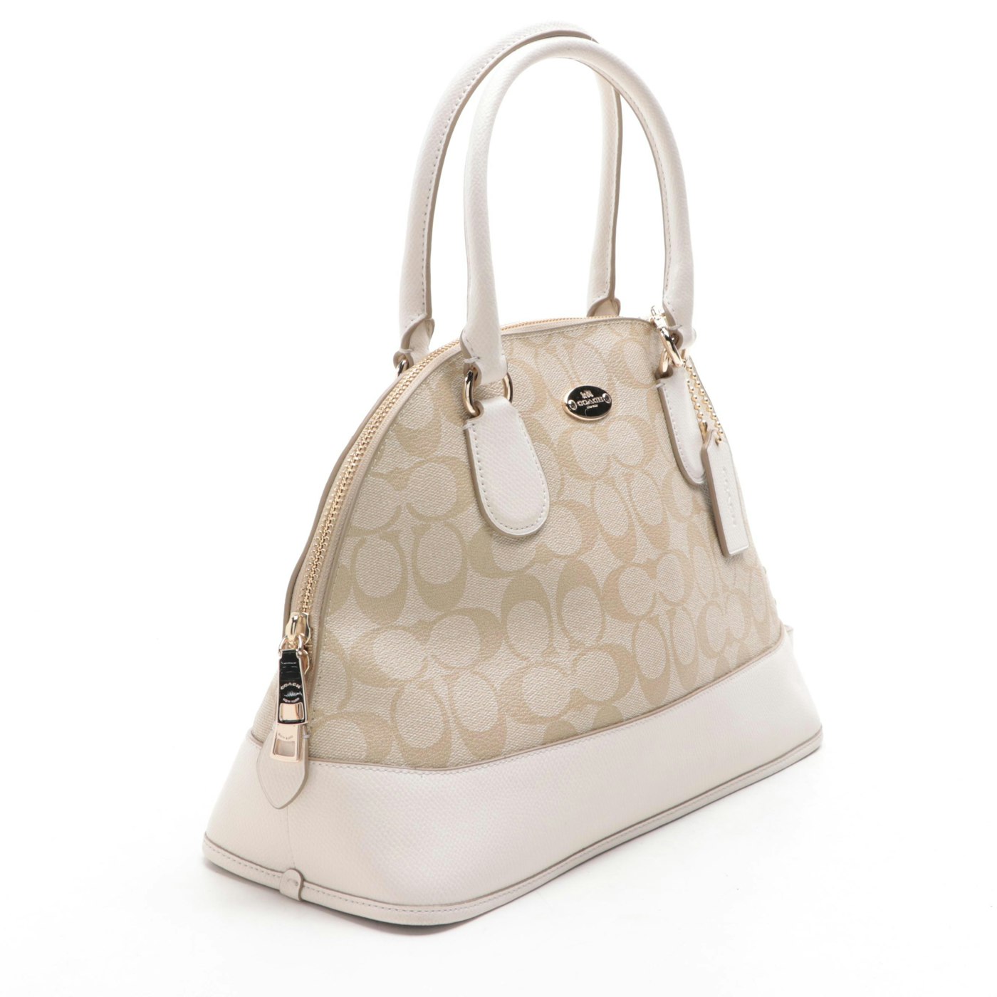 Coach Cora Domed Satchel F33904 in Signature Coated Canvas and Leather ...