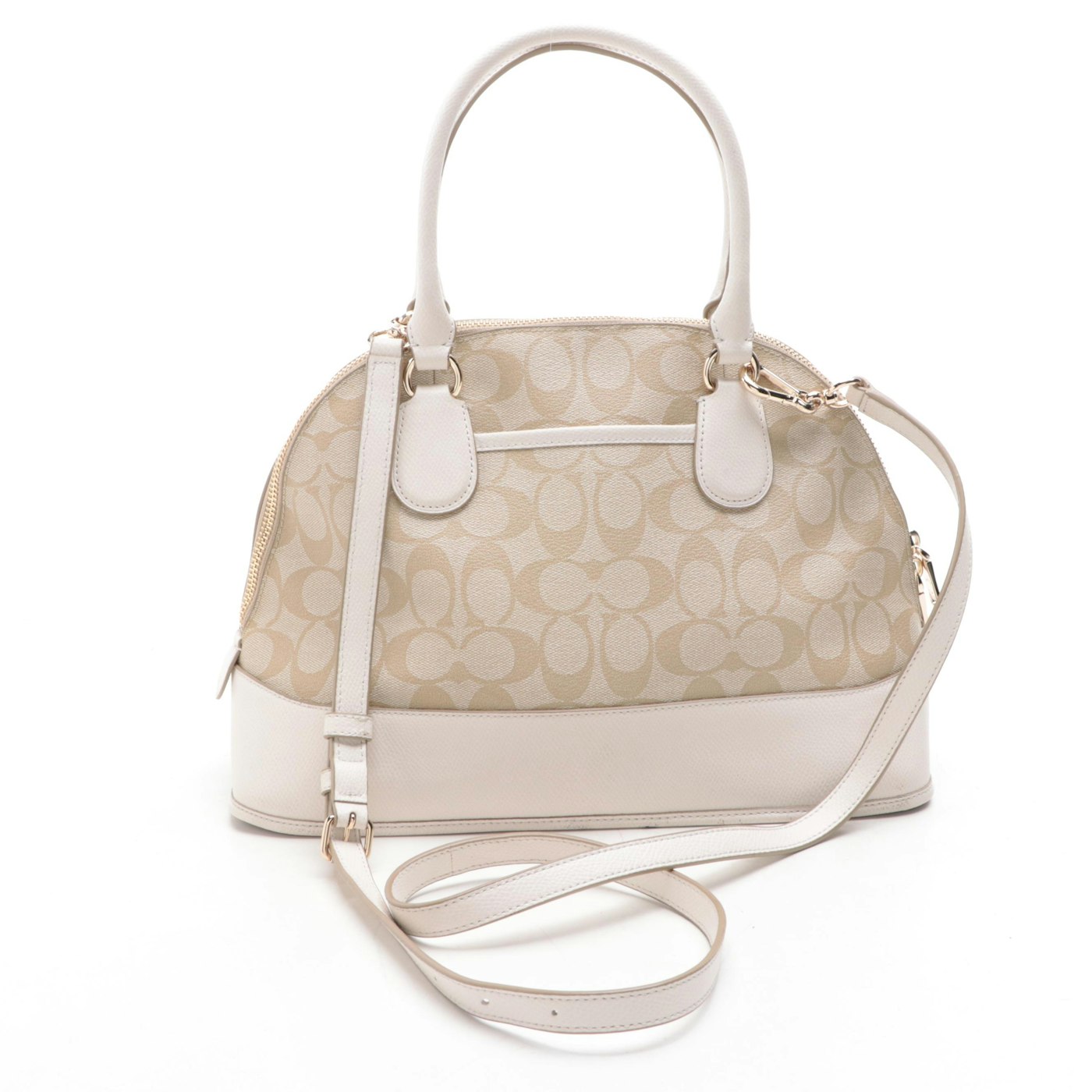 Coach Cora Domed Satchel F33904 in Signature Coated Canvas and Leather ...