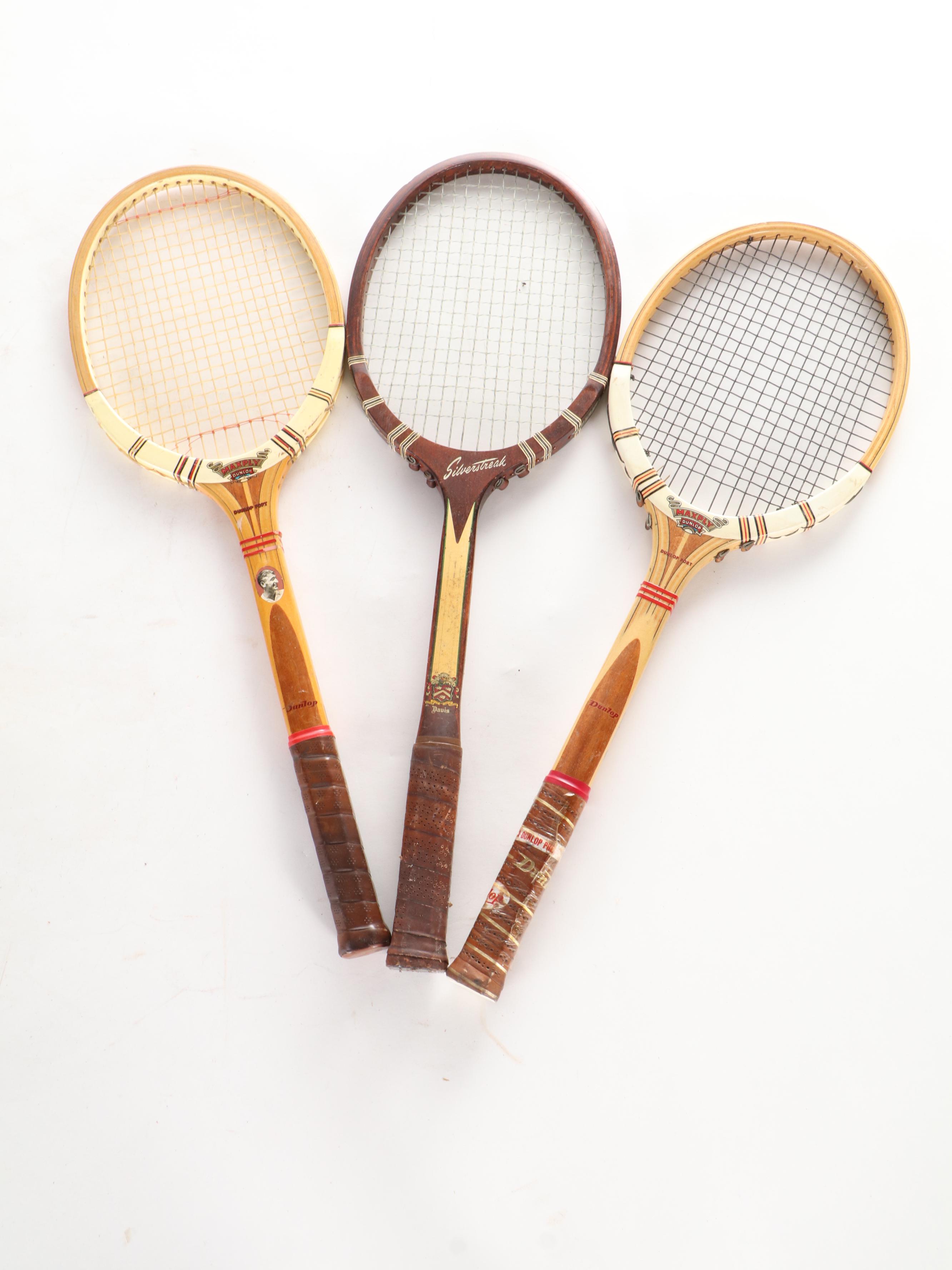 J.C. Higgins "Doris Hart" and More Wooden Tennis Racquets With Brackets