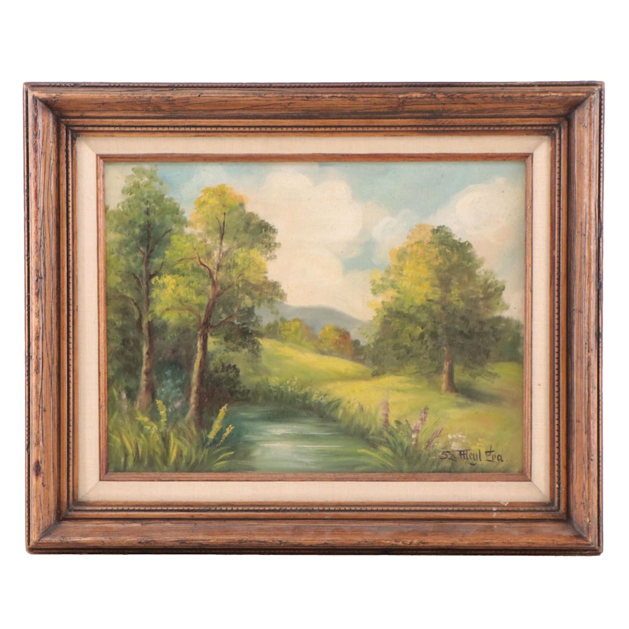 Landscape Oil Painting, Mid to Late 20th Century