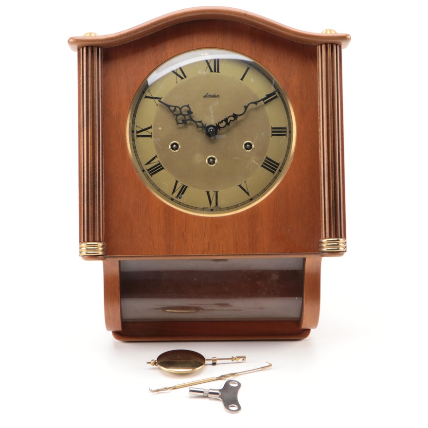 Linden Wood Wall Clock, Late 20th Century