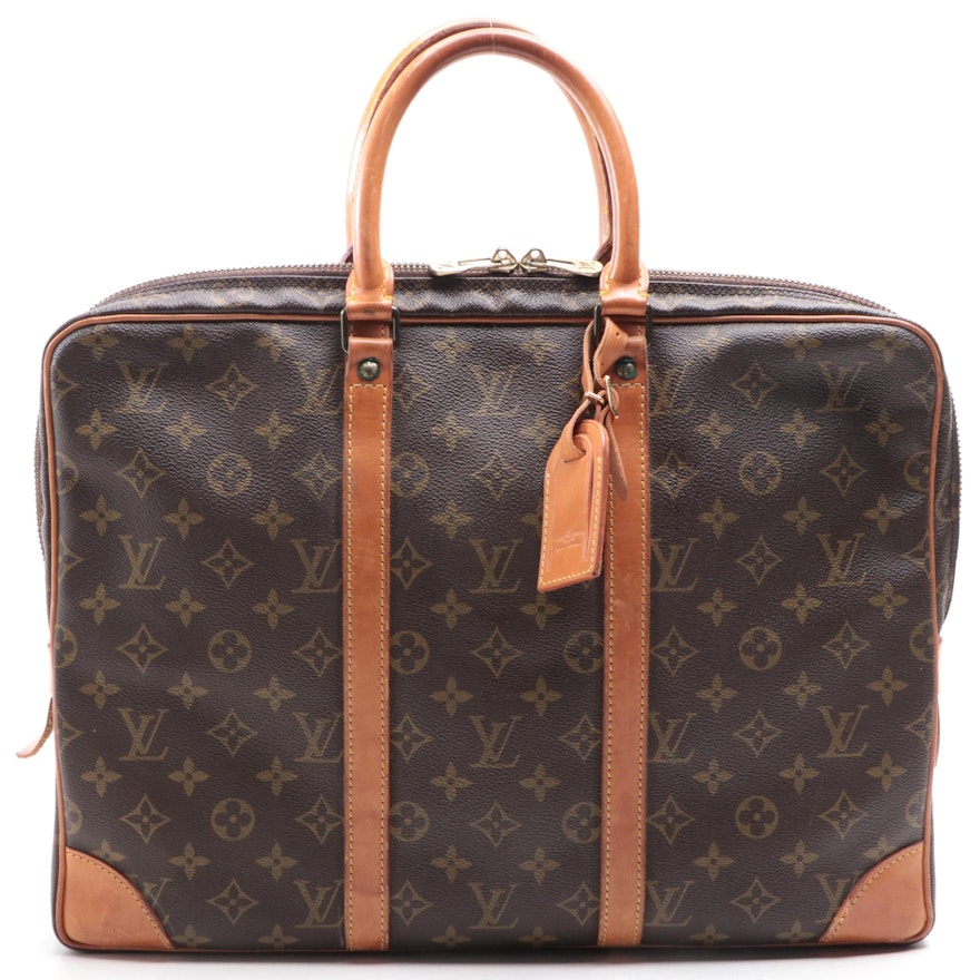 Louis Vuitton Porte-Documents Voyage Briefcase in Monogram Canvas and Leather