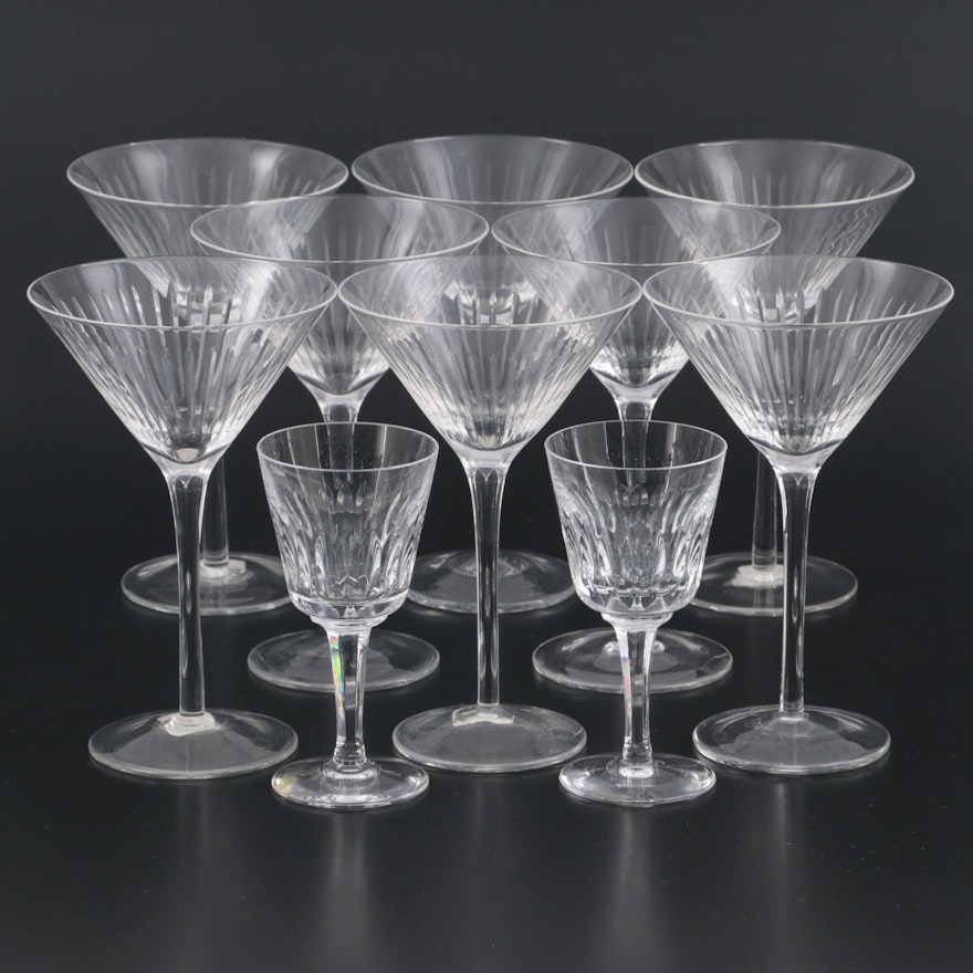 Crate & Barrel "Dazzle" Martini Glasses with Atlantis Wine Glasses
