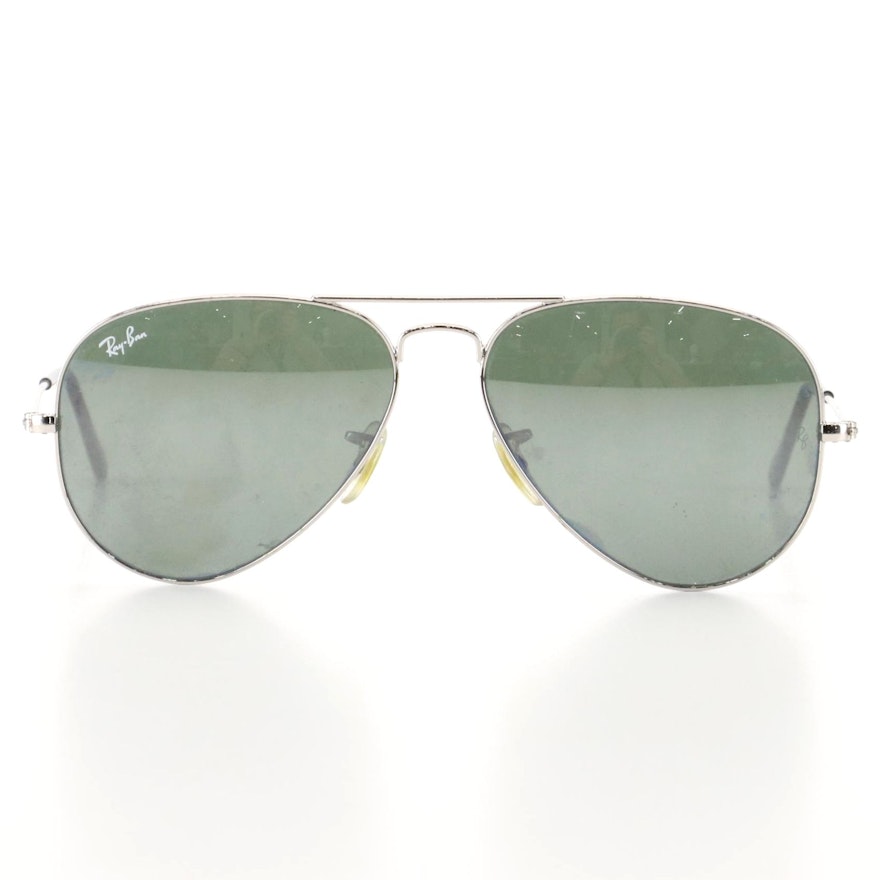 Ray-Ban RB3025 Large Metal Aviator Mirror Finish Sunglasses with Case