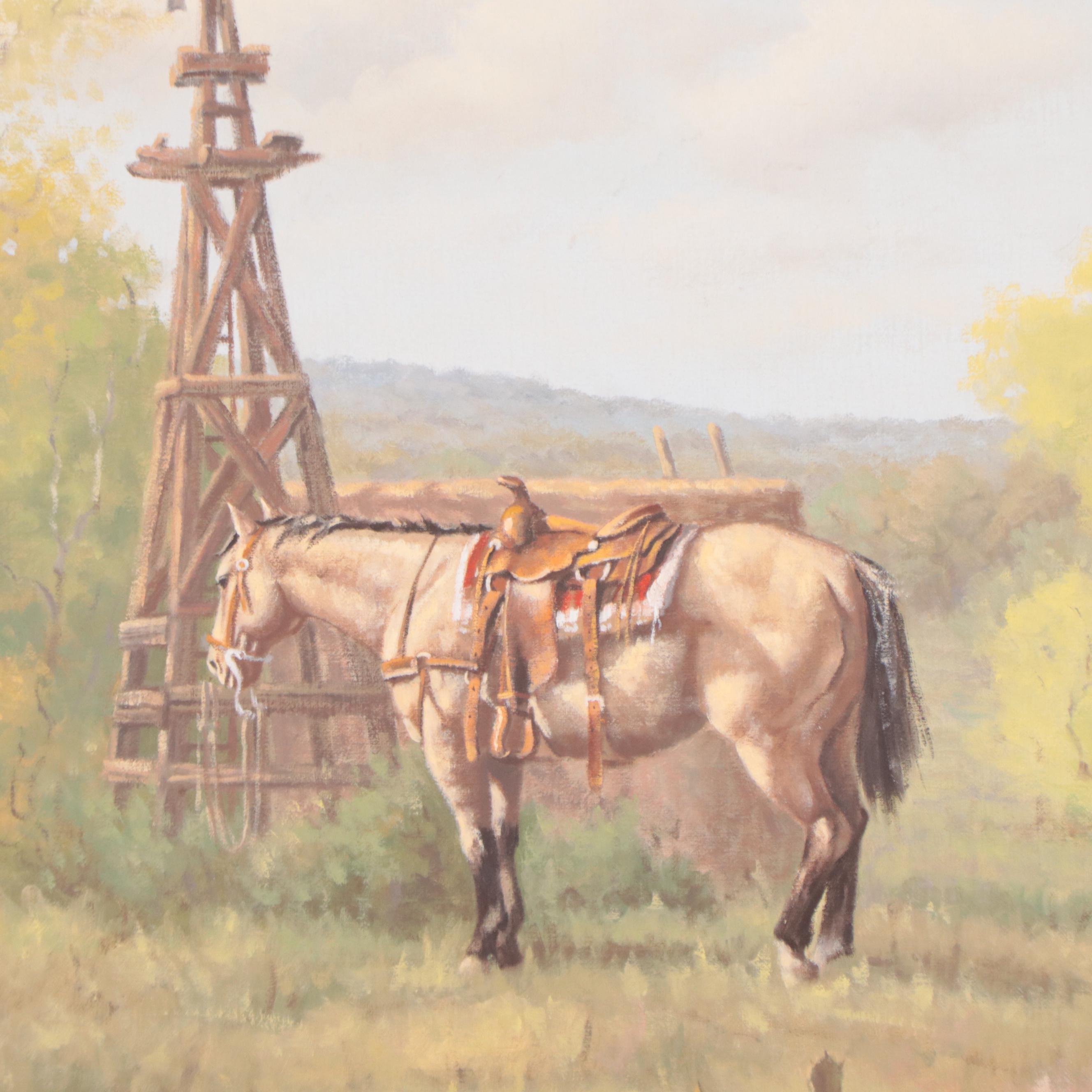 Bettie Haller Oil Painting Of A Horse And Windmill EBTH   1685984542062 79293fabd1a119ce1ccca9e29a359663c86088a60378c0f617299f31681ab231.JPG