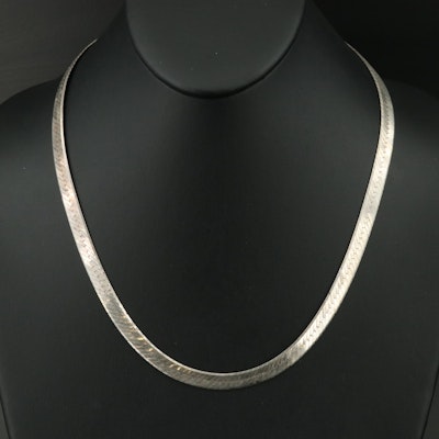 Italian Sterling Herringbone Necklace