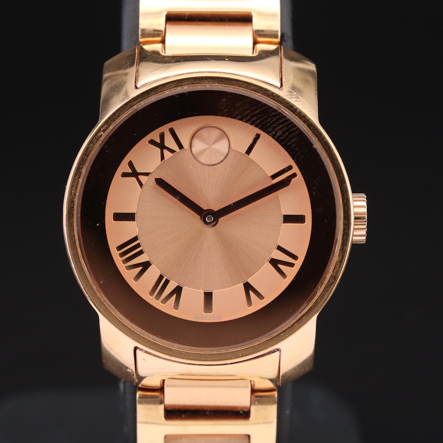 Movado Bold Rose Gold Tone Wristwatch