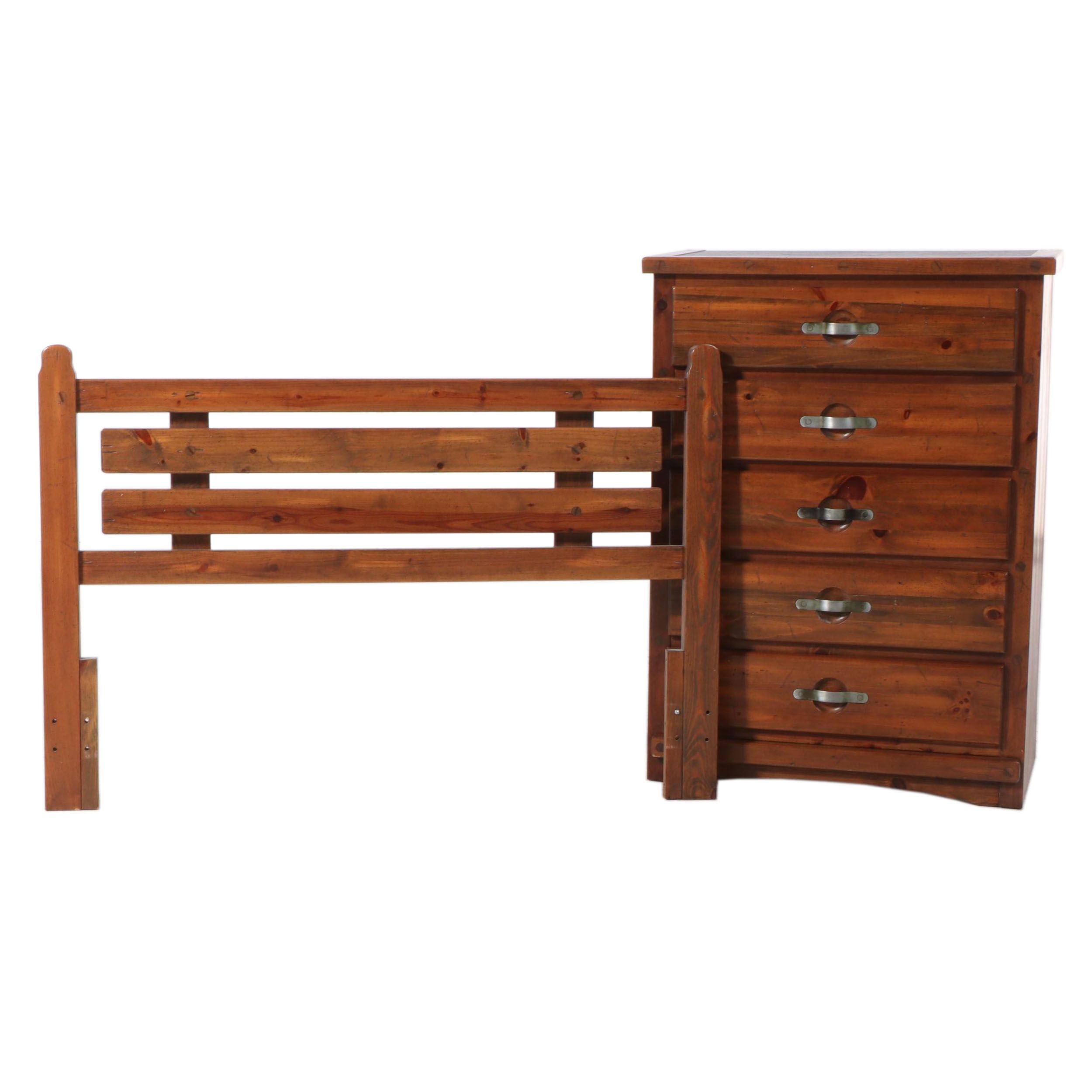 YoungHinkle Pine and Engineered Wood Dresser with Twin Headboard EBTH