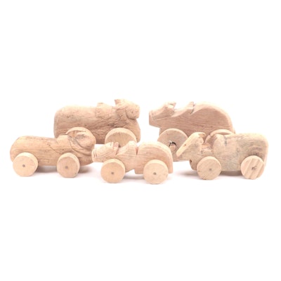 Primitive Hand-Carved Wood Toys