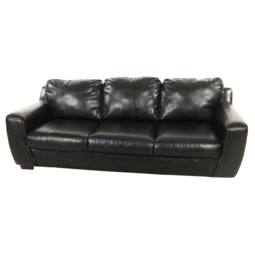 Faux Leather Upholstered Sofa