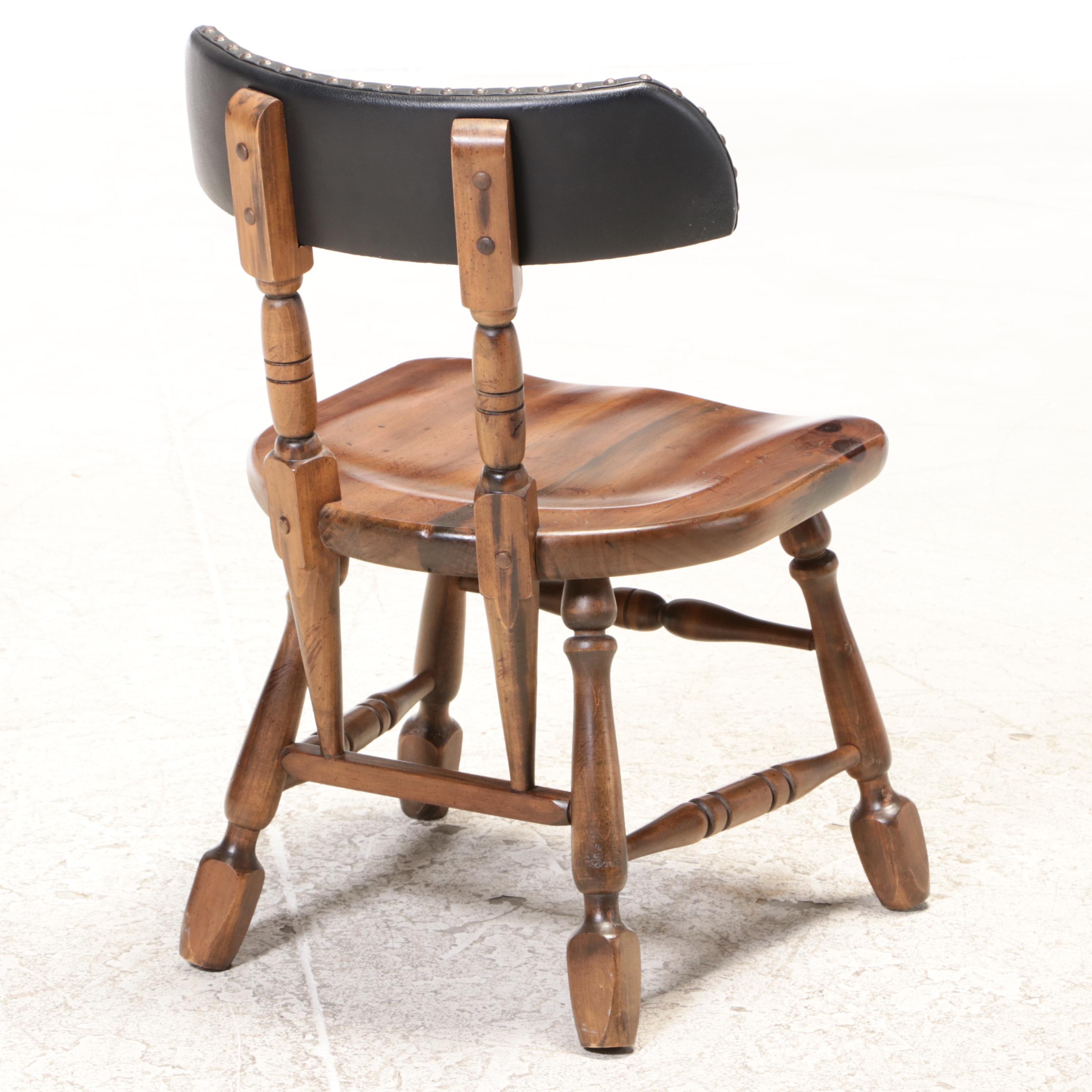 Young Hinkle Ship Ahoy Walnut FourDrawer Desk and Chair, Late 20th