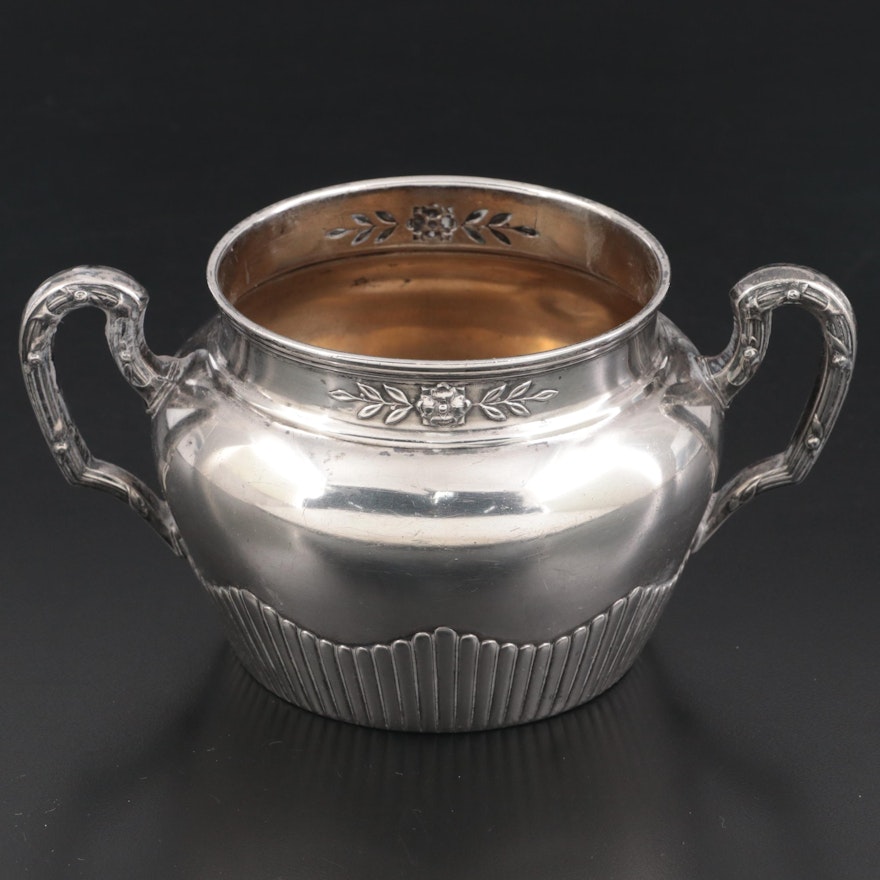 Bremer German 800 Silver Sugar Bowl, Early to Mid-20th Century