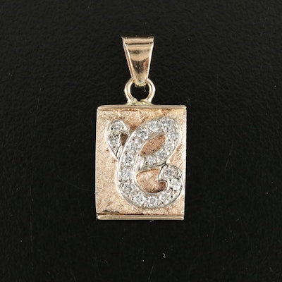 14K 0.36 CTW Diamond "E" Initial Pendant Necklace
