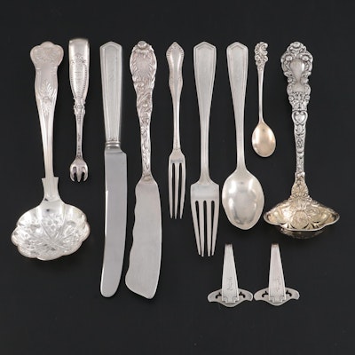 Gorham and Other Sterling Silver Utensils and Napkin Clips