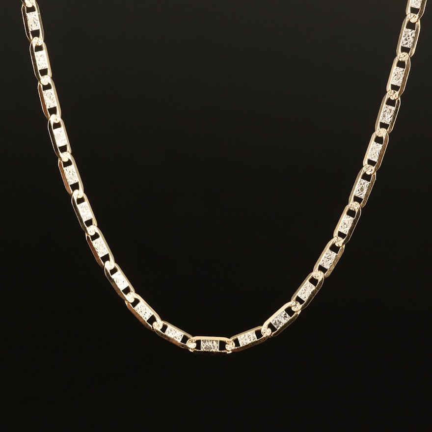 10K Fancy Mariner Chain Necklace