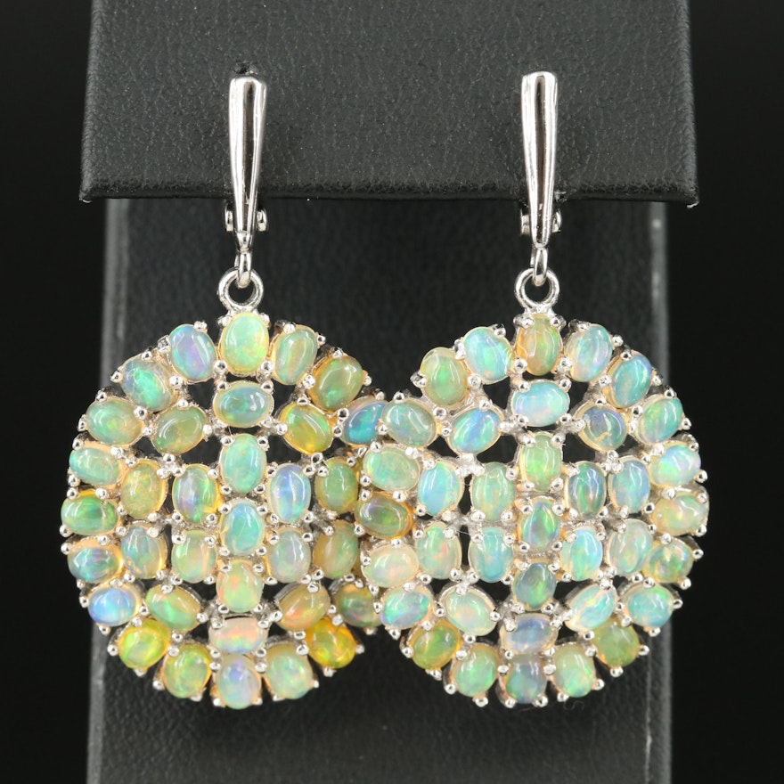 Sterling Opal Pendant Earrings