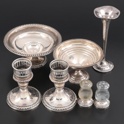 Cornwell Sterling Silver Compote with Other Sterling Tableware and Accessories