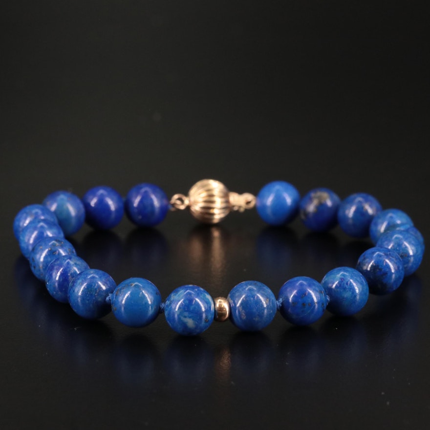 14K Lapis Lazuli Bracelet