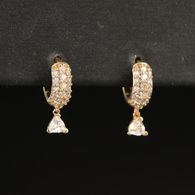 14K 0.30 CTW Lab Grown Diamond Upper Earlobe Huggie Earrings