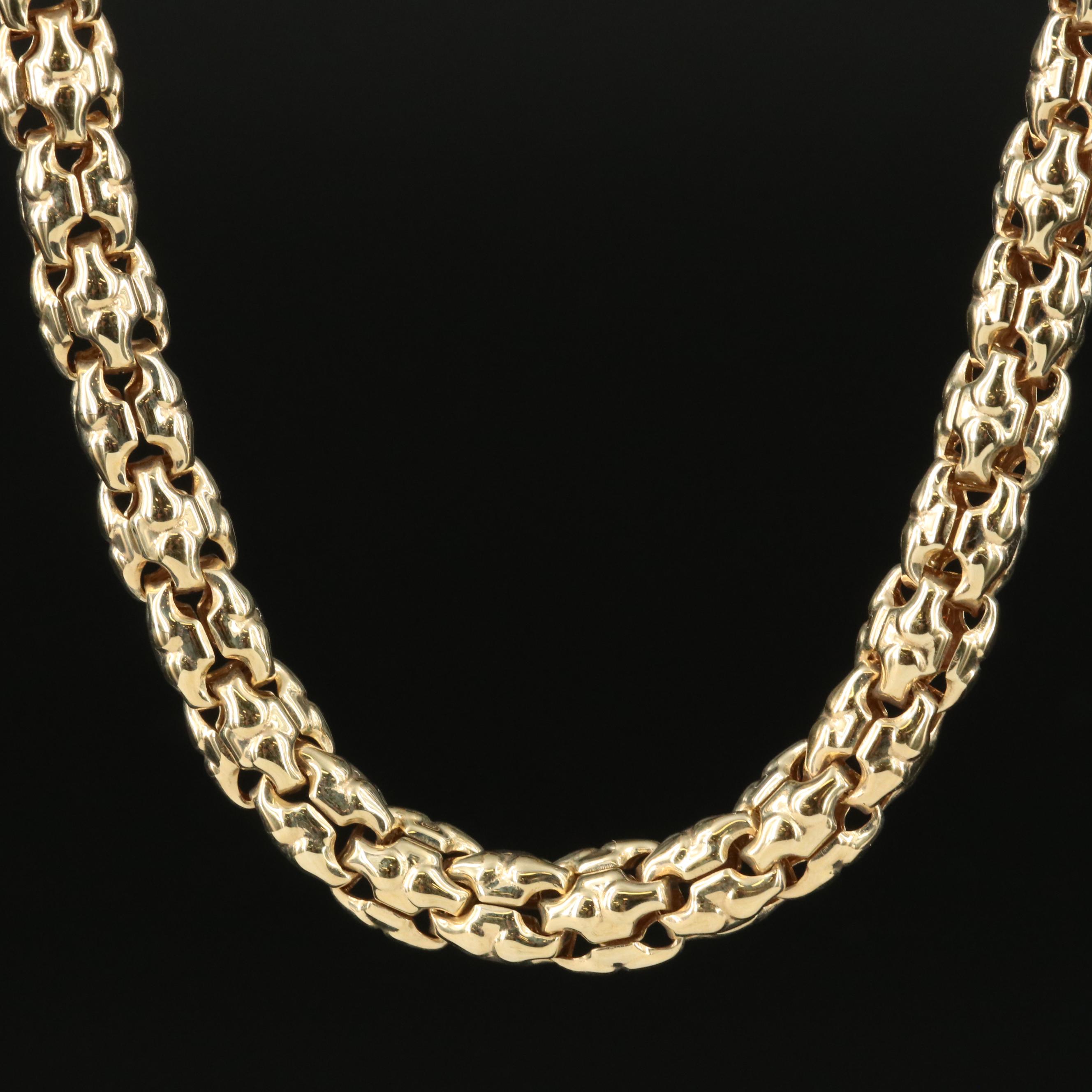 14K Birdcage Chain Necklace EBTH