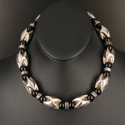 Sterling Black Onyx Collar