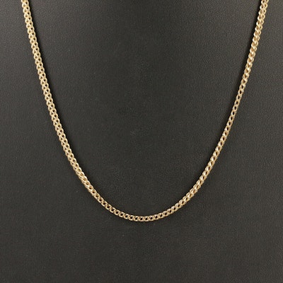 10K Square Curb Chain Necklace