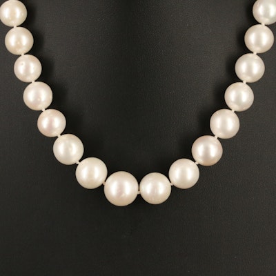 Graduated 10.00 - 13.00 mm Pearl Necklace with 14K Clasp