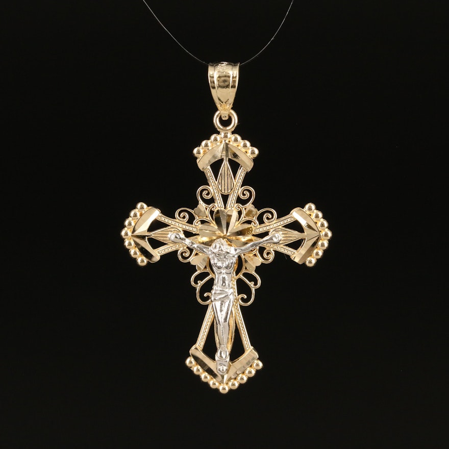 14K Crucifix Pendant