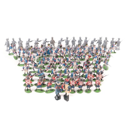 Airfix French Infantry and British Hand-Painted Toy Soldiers