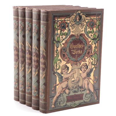 German Language "Goethe's Werke" Five-Volume Set, Early 20th Century