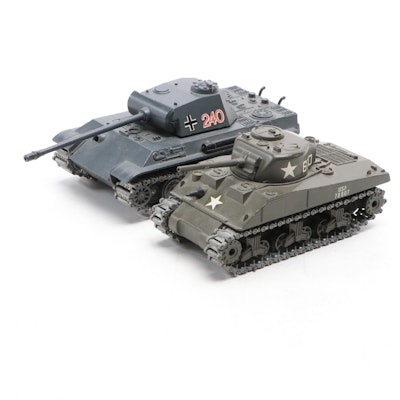 Solido Panther G and Sherman M4 A3 Diecast Toy Tanks