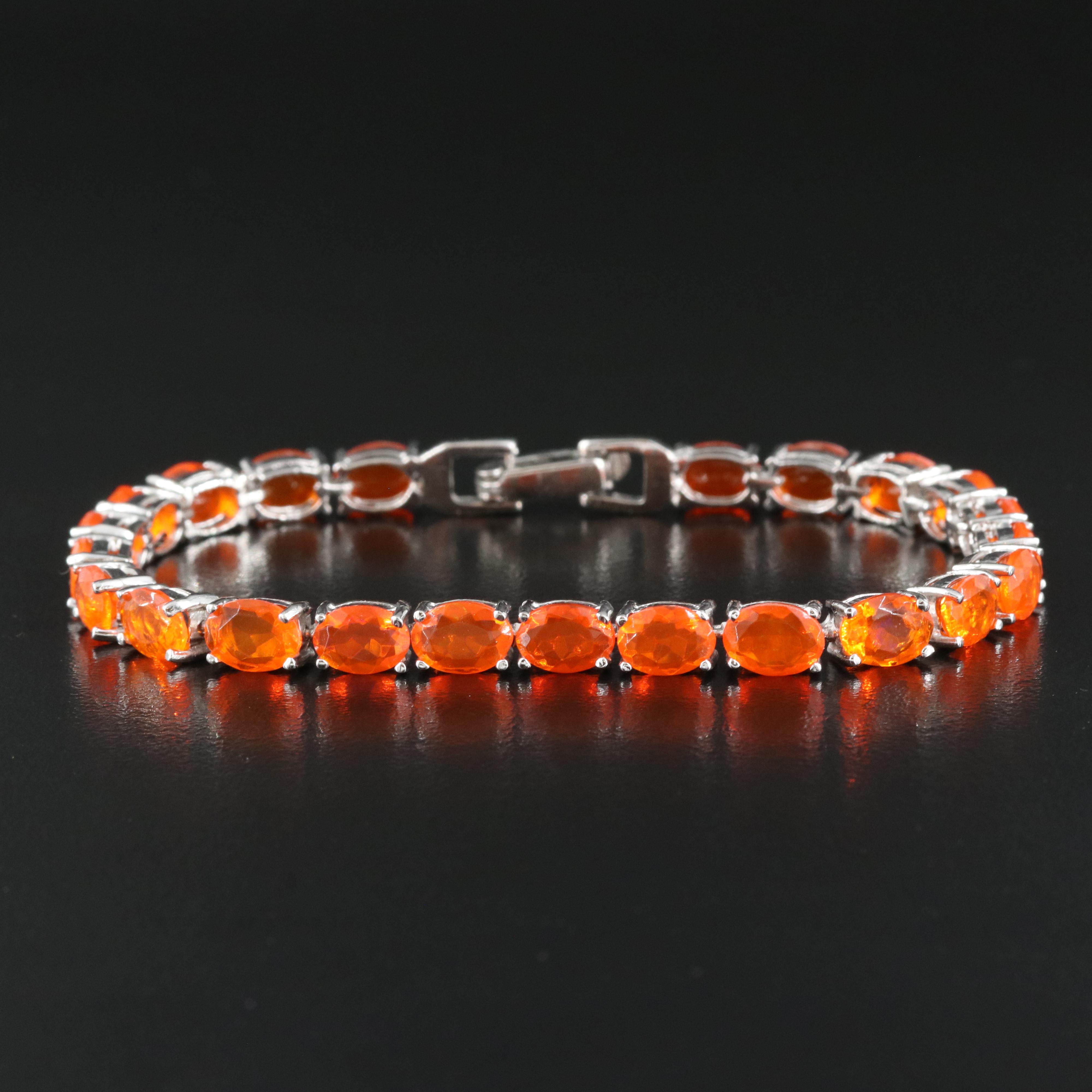 Sterling Fire Opal Bracelet EBTH