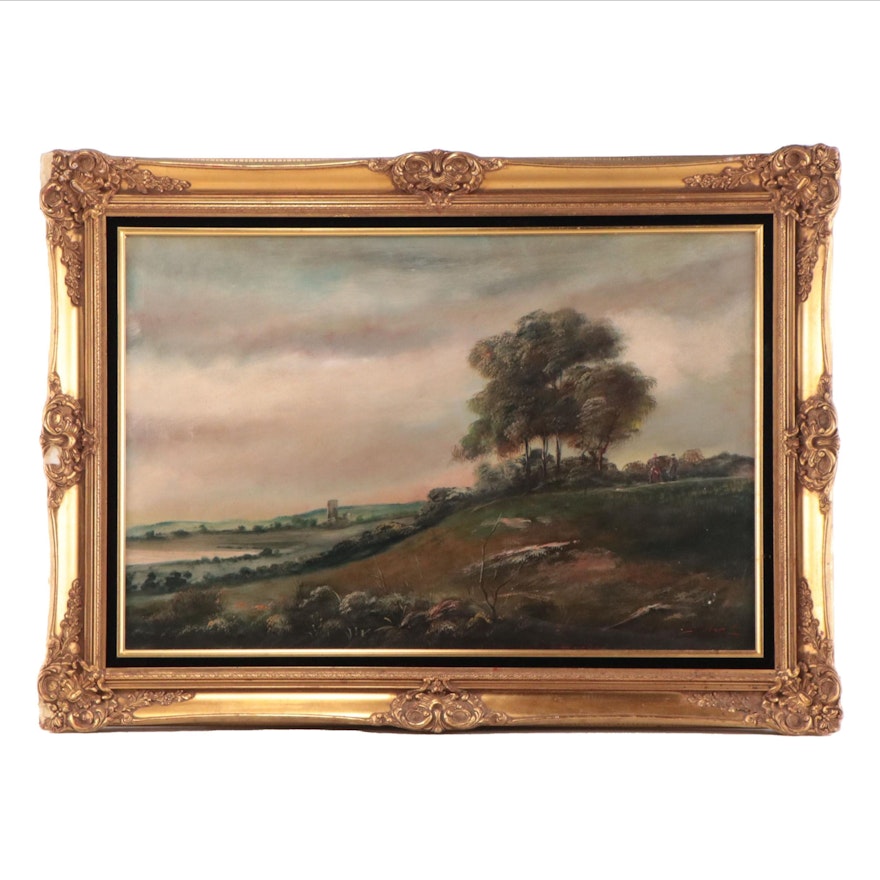 Oil Painting of Bucolic Landscape