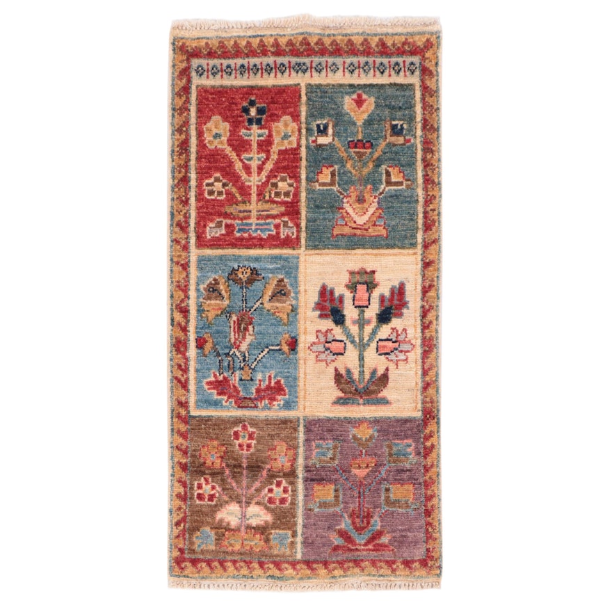 1'8 x 3'4 Hand-Knotted Indo-Persian Pictorial Accent Rug