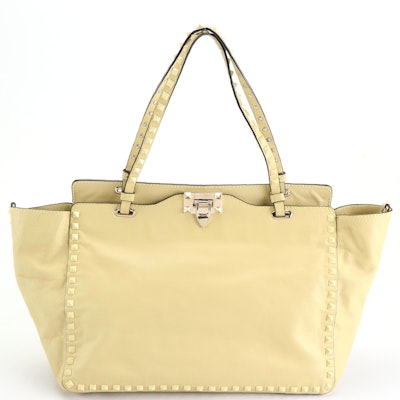 Valentino Rockstud Leather Tote with Detachable Strap