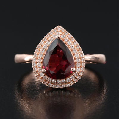 Sterling Garnet and Sapphire Ring