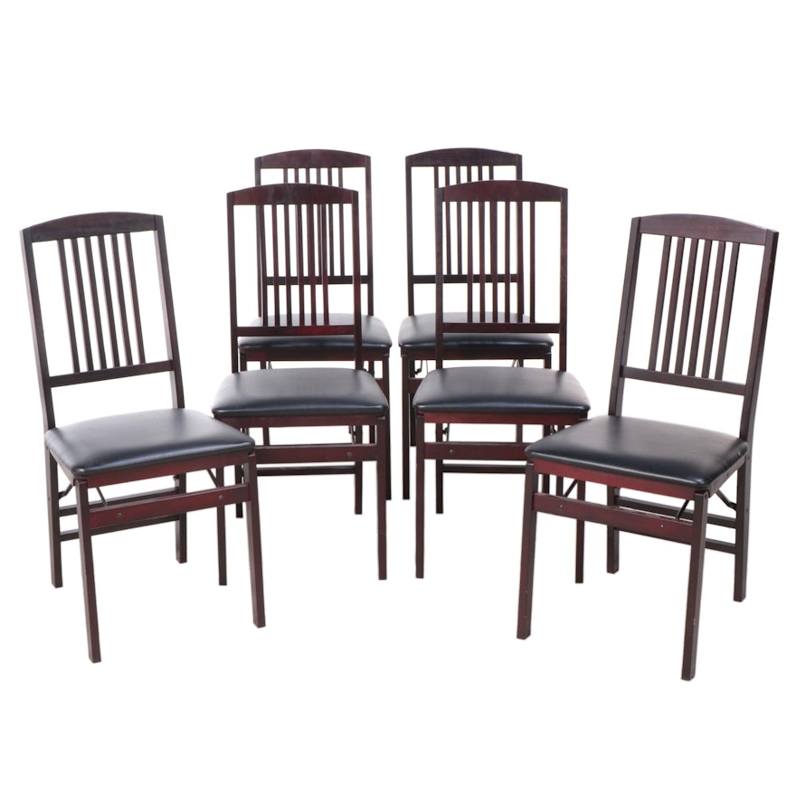 Six Cosco Wooden Folding Chairs