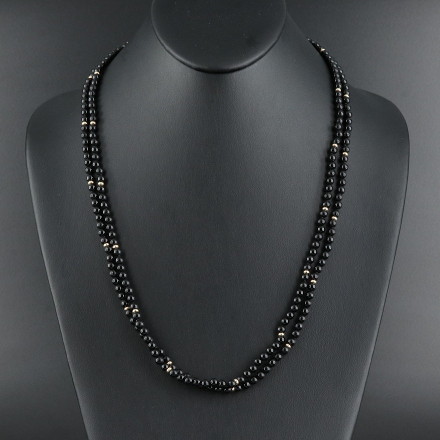 14K Black Onyx Necklace