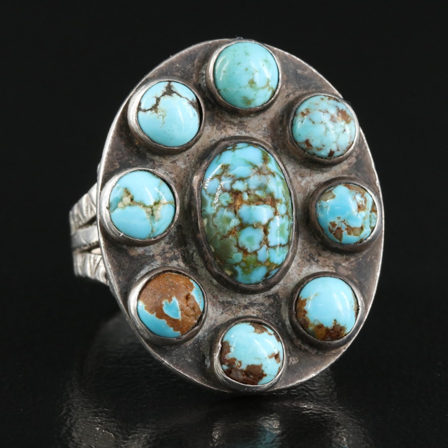 Western Style Sterling Turquoise Ring