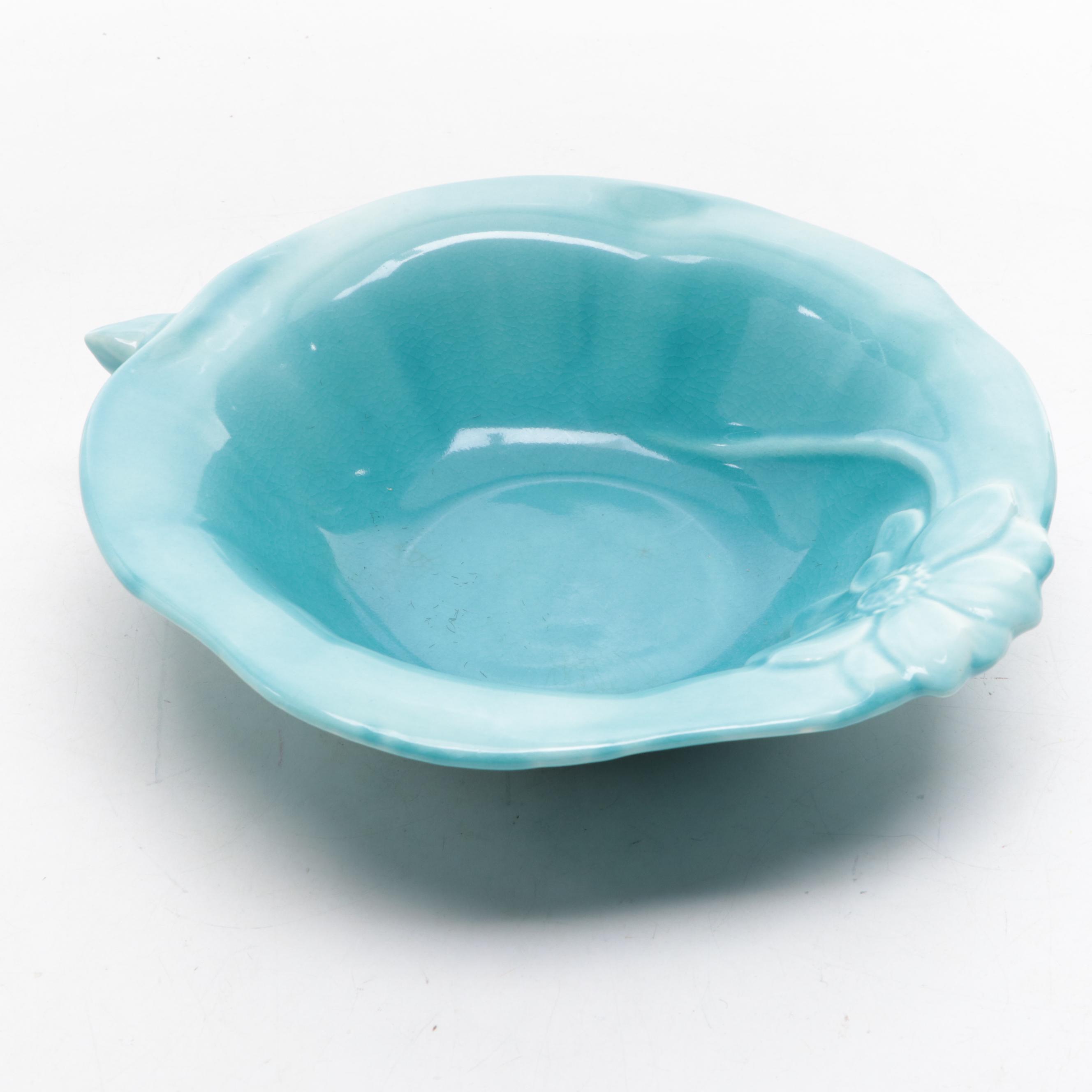 Rookwood Pottery Turquoise Glazed Water Lily Bowl, 1947 EBTH
